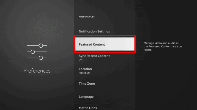 Featured content option